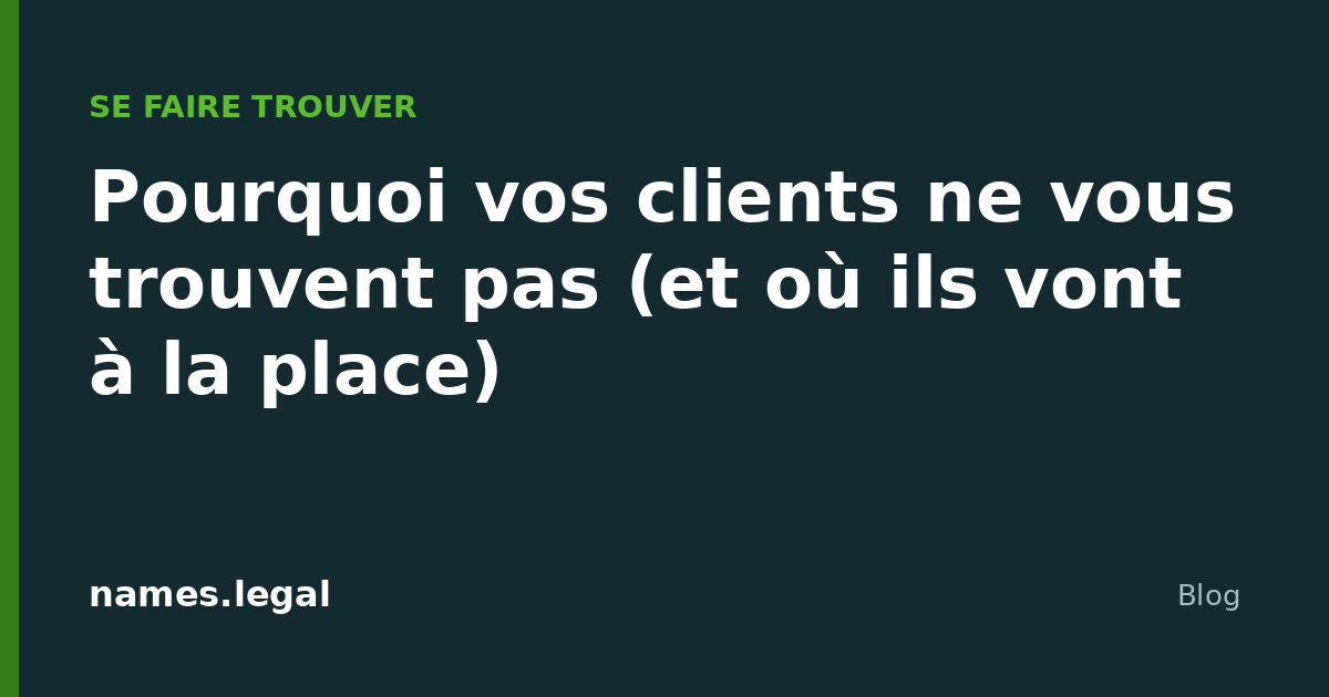Pourquoi vos clients ne vous trouvent pas (et où ils vont à la place)